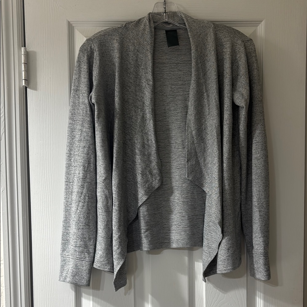 Gray Open Front Juniors Sweater